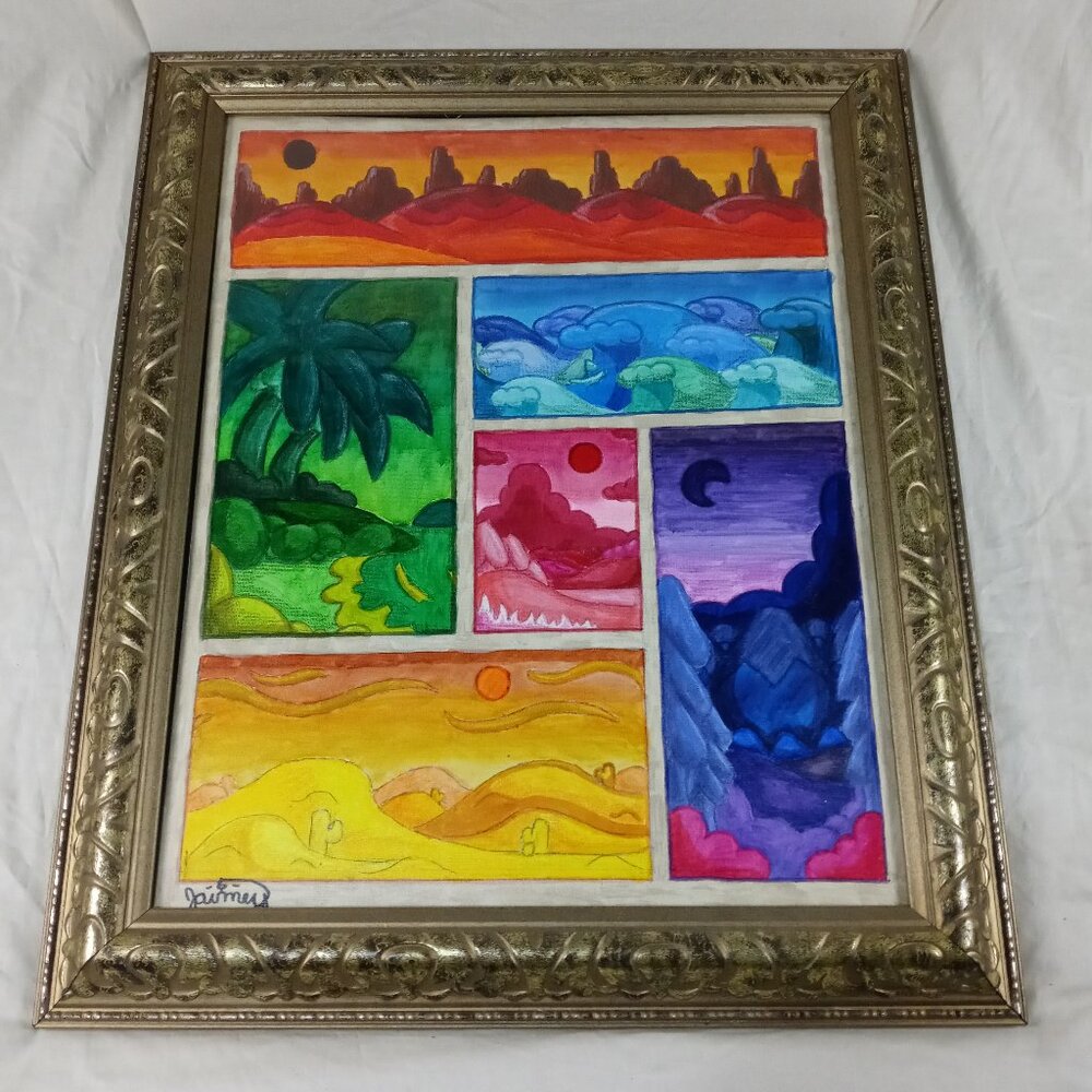 *NEW* Original Handmade Framed Acrylic Different Landscapes Painting Wall Art